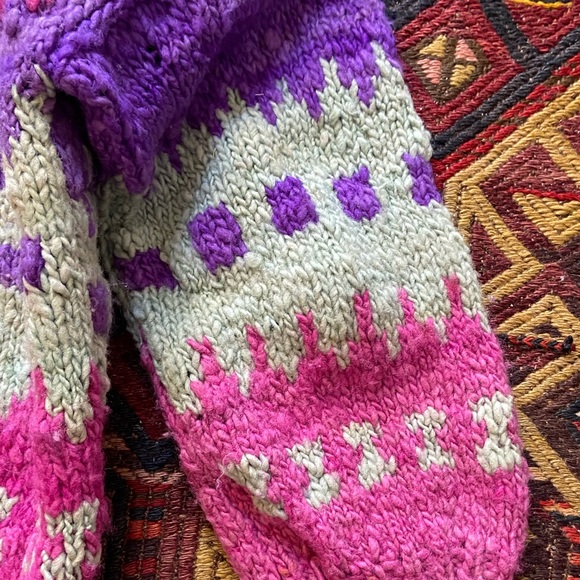 Handmade in Chile slouchy oversized chunky hippie sweater wool jumper - Picture 10 of 16